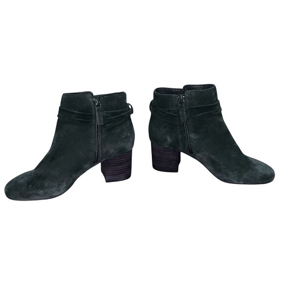 Violet & Red Jenna Ankle Boots With Leather Upper & Stacked Heel Size 6  Green - Picture 12 of 16